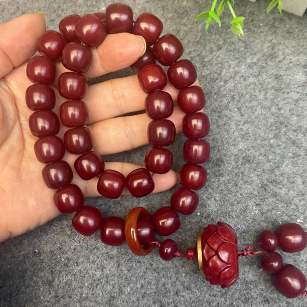 原生态枣红色菩提根，12/13大规格双圈款手持