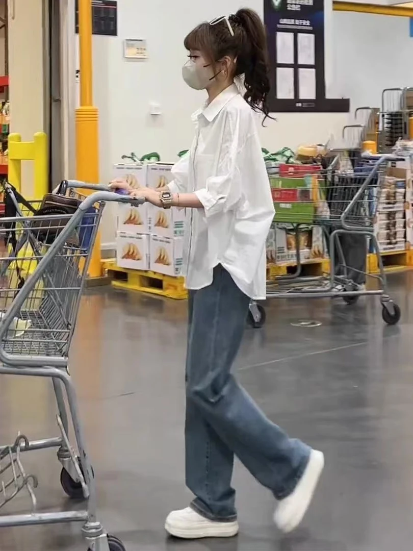 2025春秋季薄款常规款成人衬衣夏季时尚衬衫韩版纯色不挑身材上衣