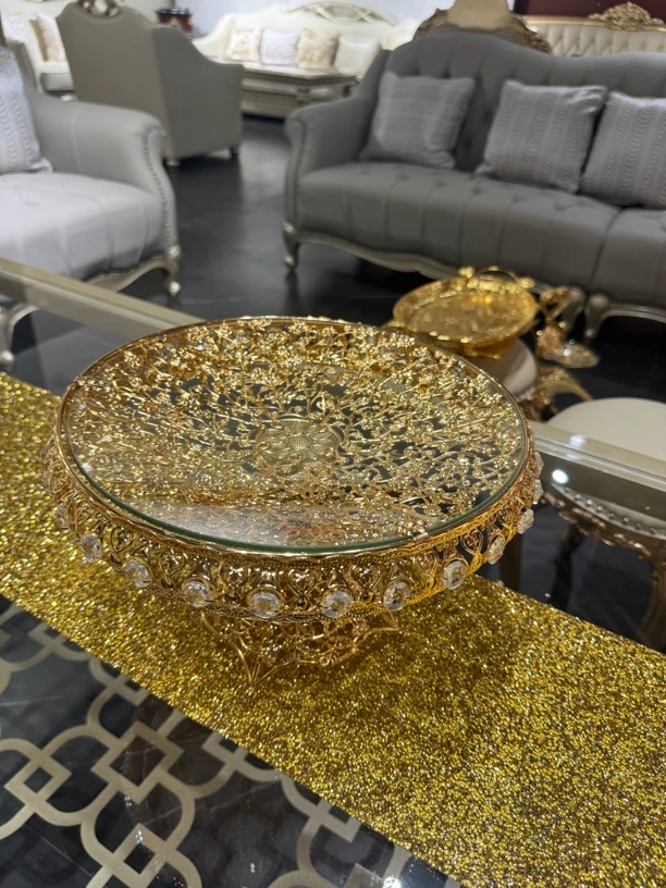 馕饼果盘轻奢玻璃水果盘全国包邮