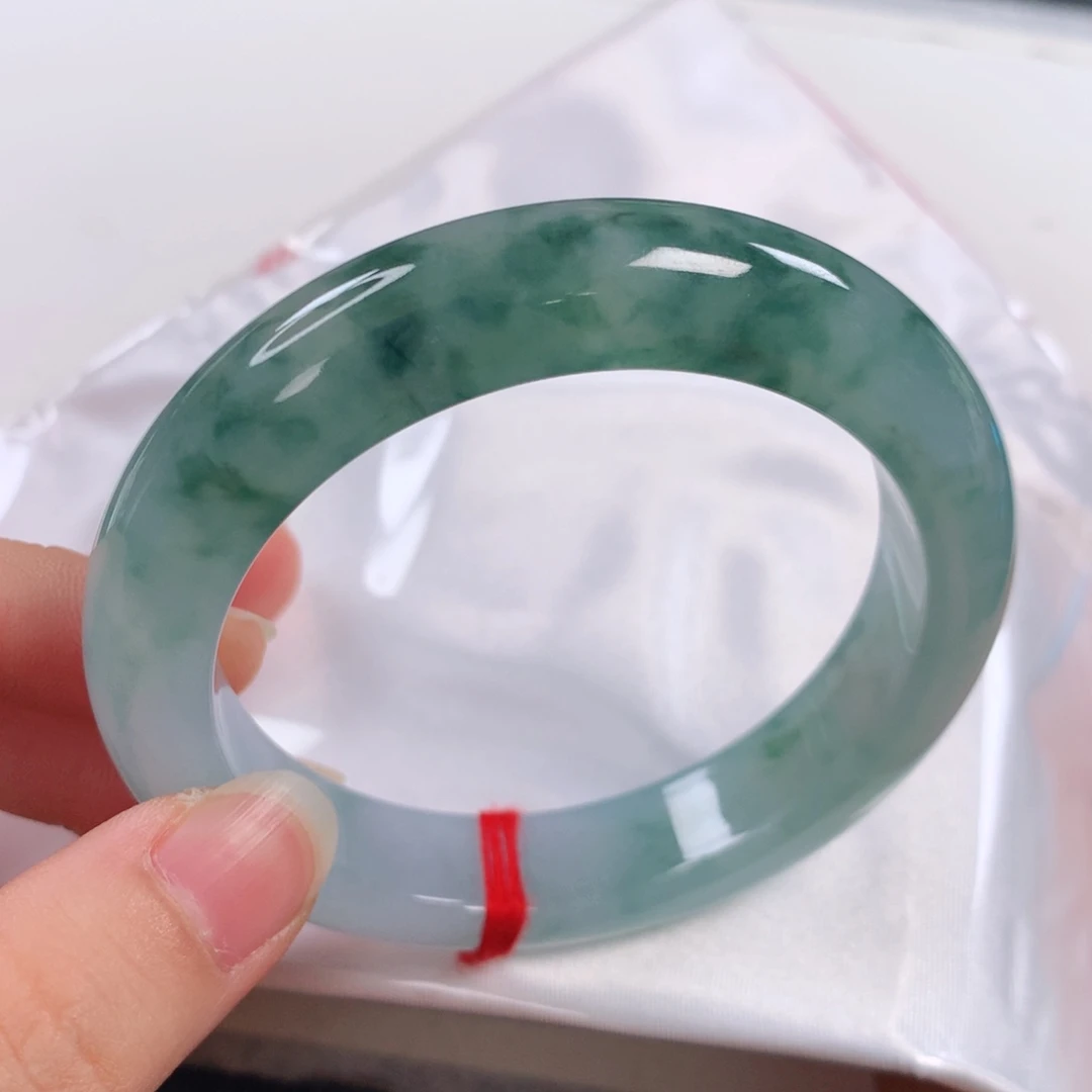 未镶嵌手镯翡翠 正圈217高货微瑕漏