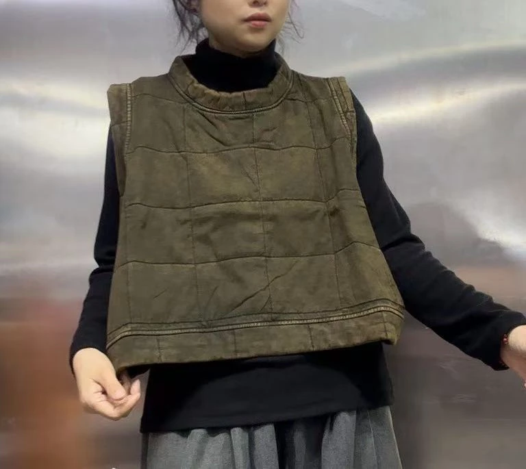 压棉压格百搭棉马夹088825