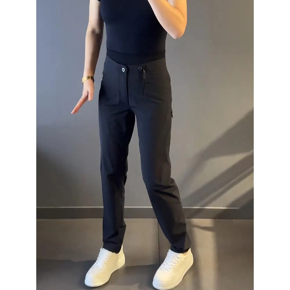 【高品质】夏季薄款男士休闲裤户外春夏时尚新款潮流显瘦直筒长裤子