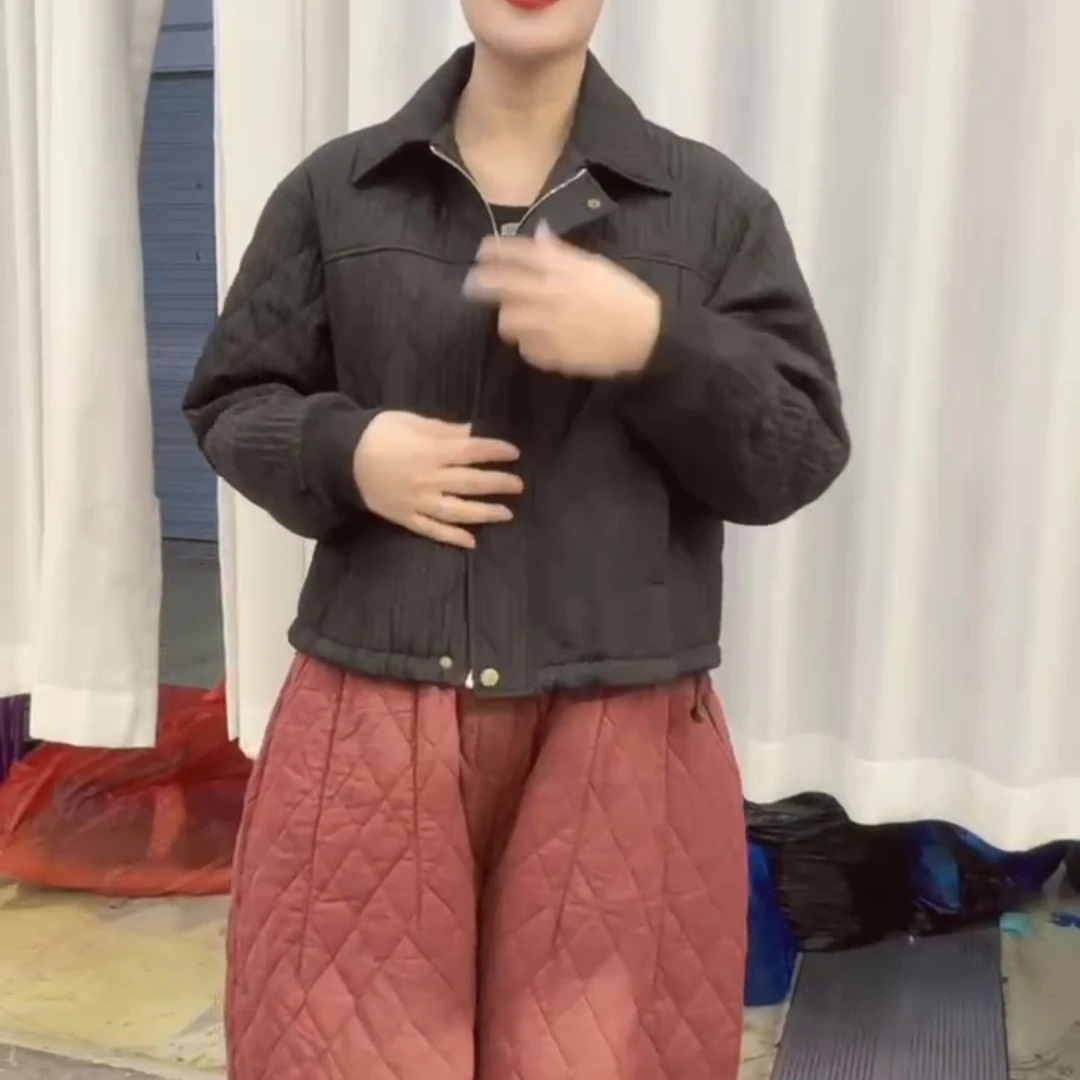 休闲加棉外套短款