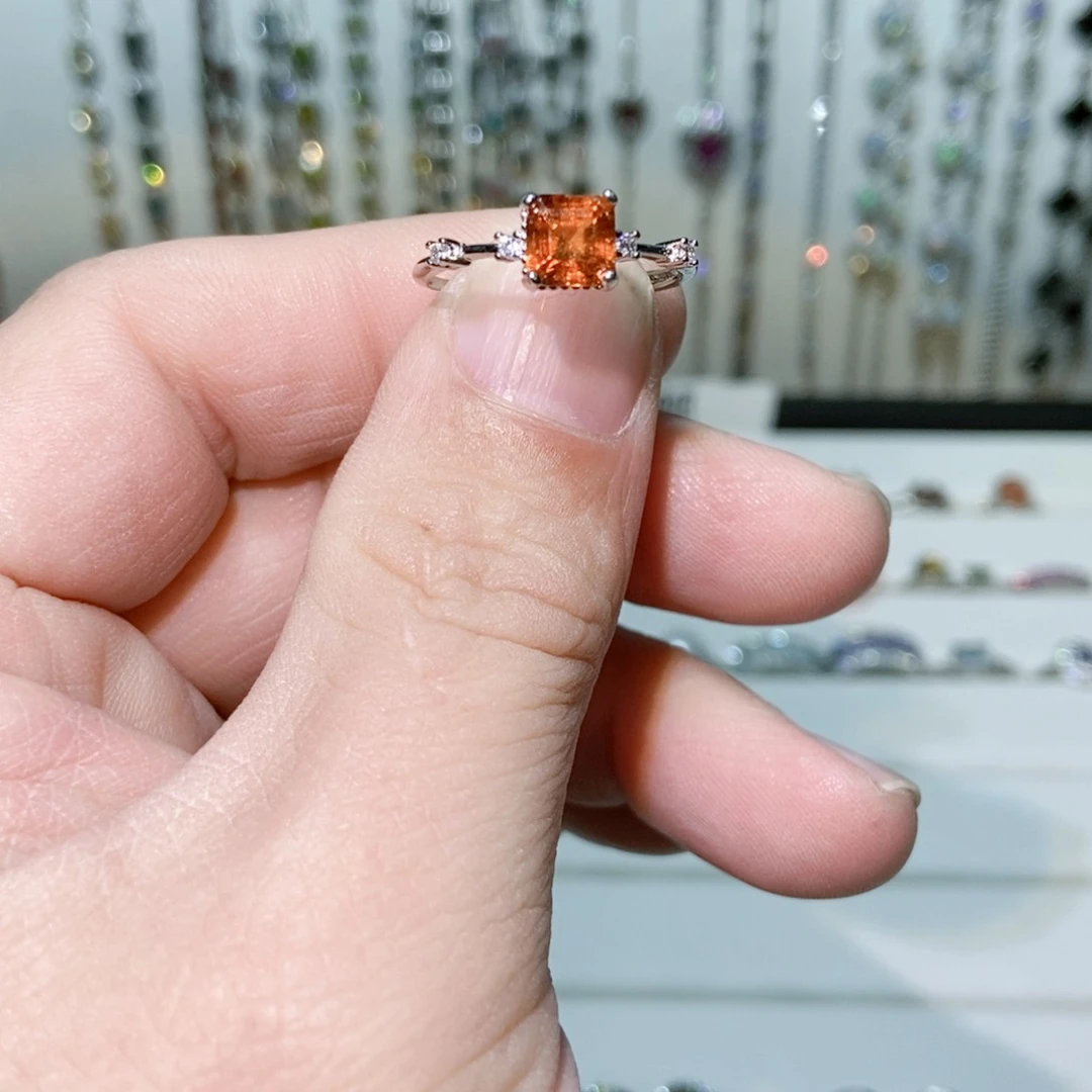 绿水晶戒指银S925镶嵌
