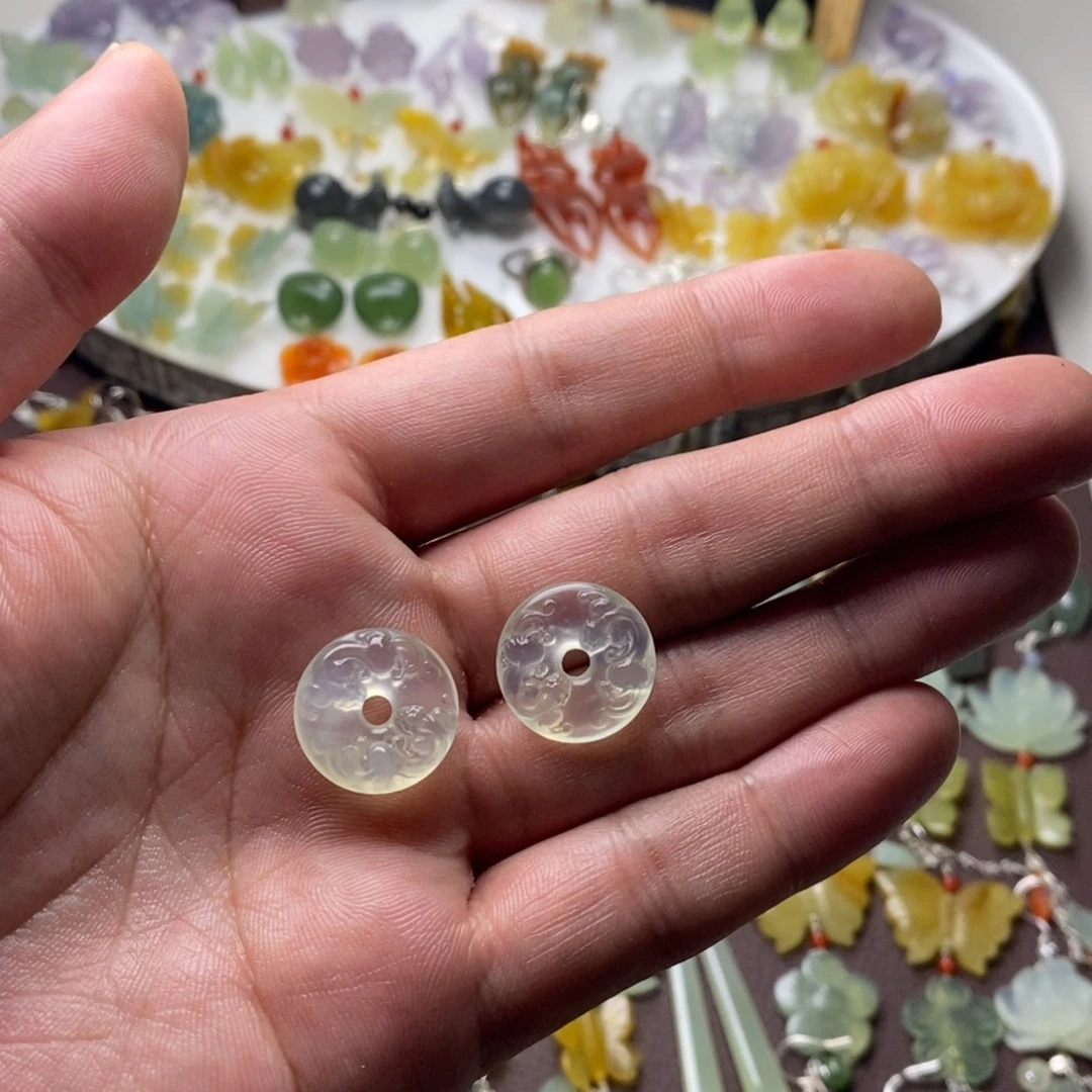 蛇纹石玉合金耳饰/颈饰