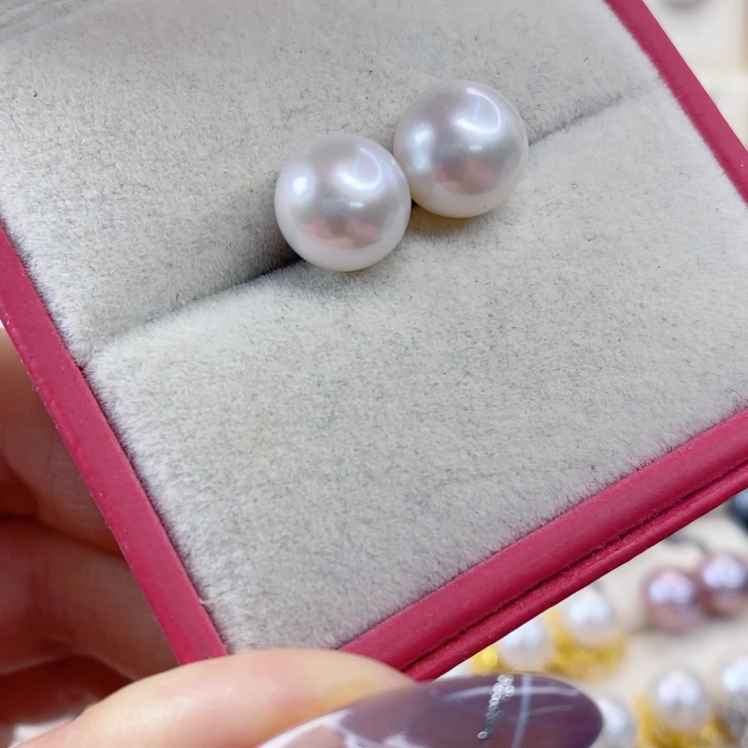 淡水珍珠耳饰银S925镶嵌