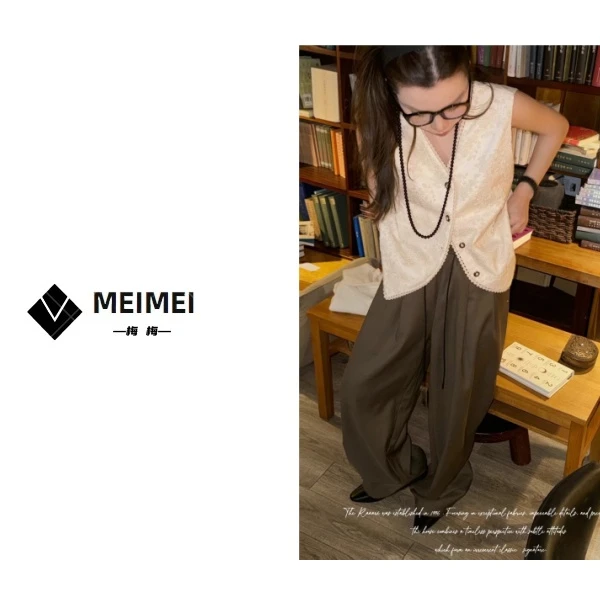 XMM《蕾丝钩花马甲》春季新款时尚百搭洋气休闲小众钩花马甲26S2197