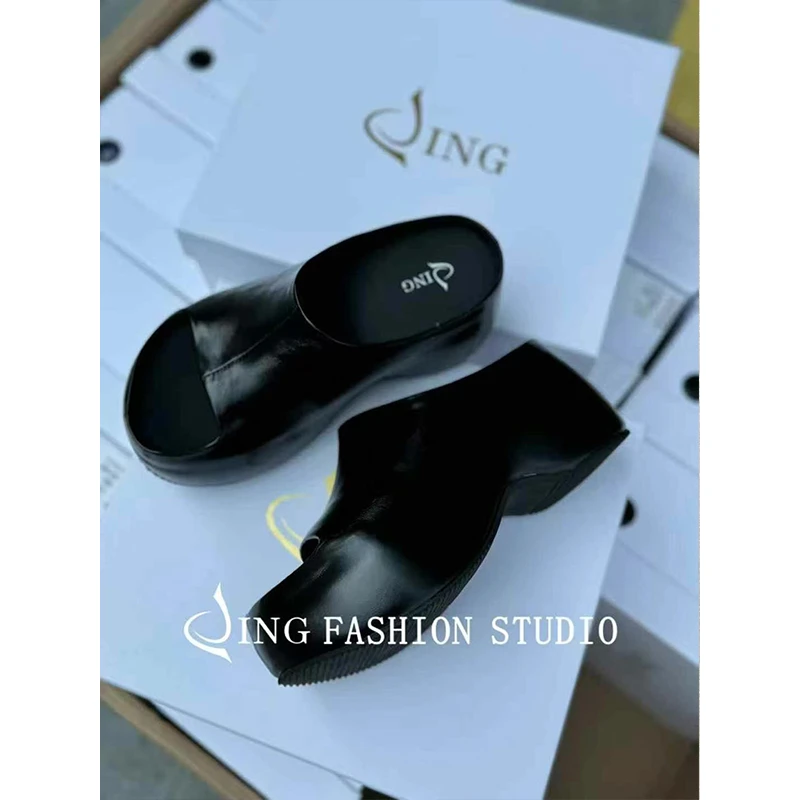 《洋气超舒服》2025夏季新款厚底凉鞋时尚百搭女鞋休闲露趾舒适拖鞋