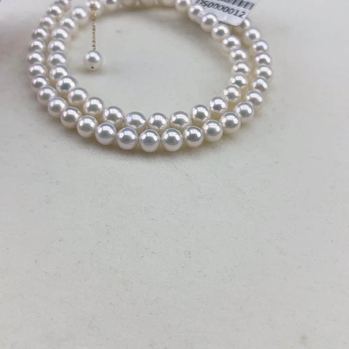 淡水珍珠18K金镶嵌颈饰6-7极光奥绿光高品孤品