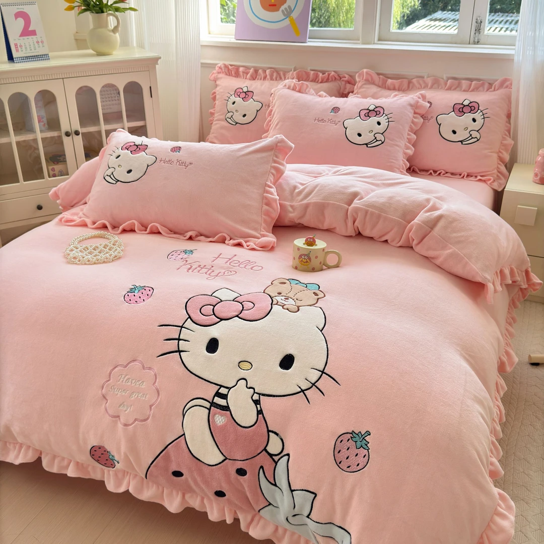 BOQIMENG/帛绮梦奢华高端刺绣贴布绣牛奶棉四件套冬季加厚保暖