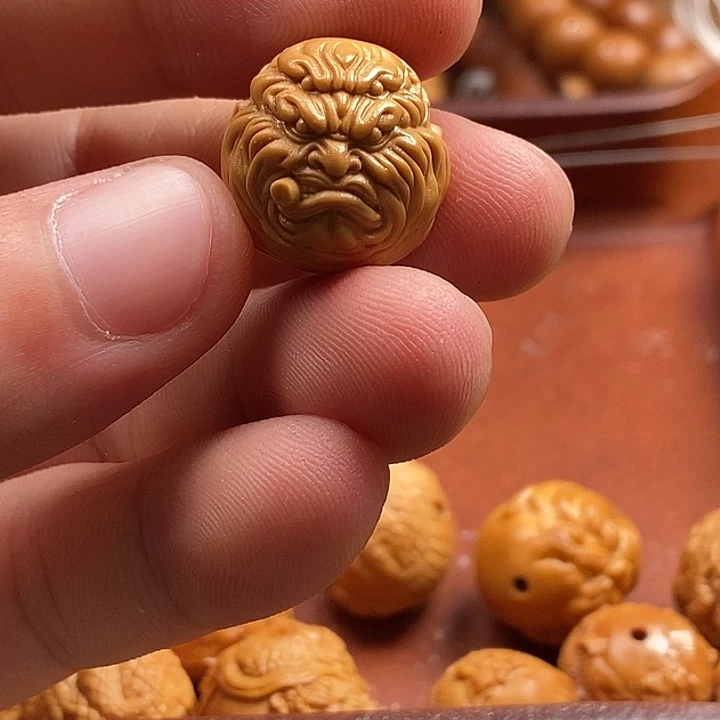 山***我吊坠猴头核桃雕刻单颗