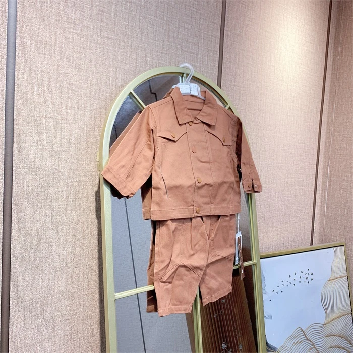 AF238    宝宝砖红色上衣裤子套装   春款