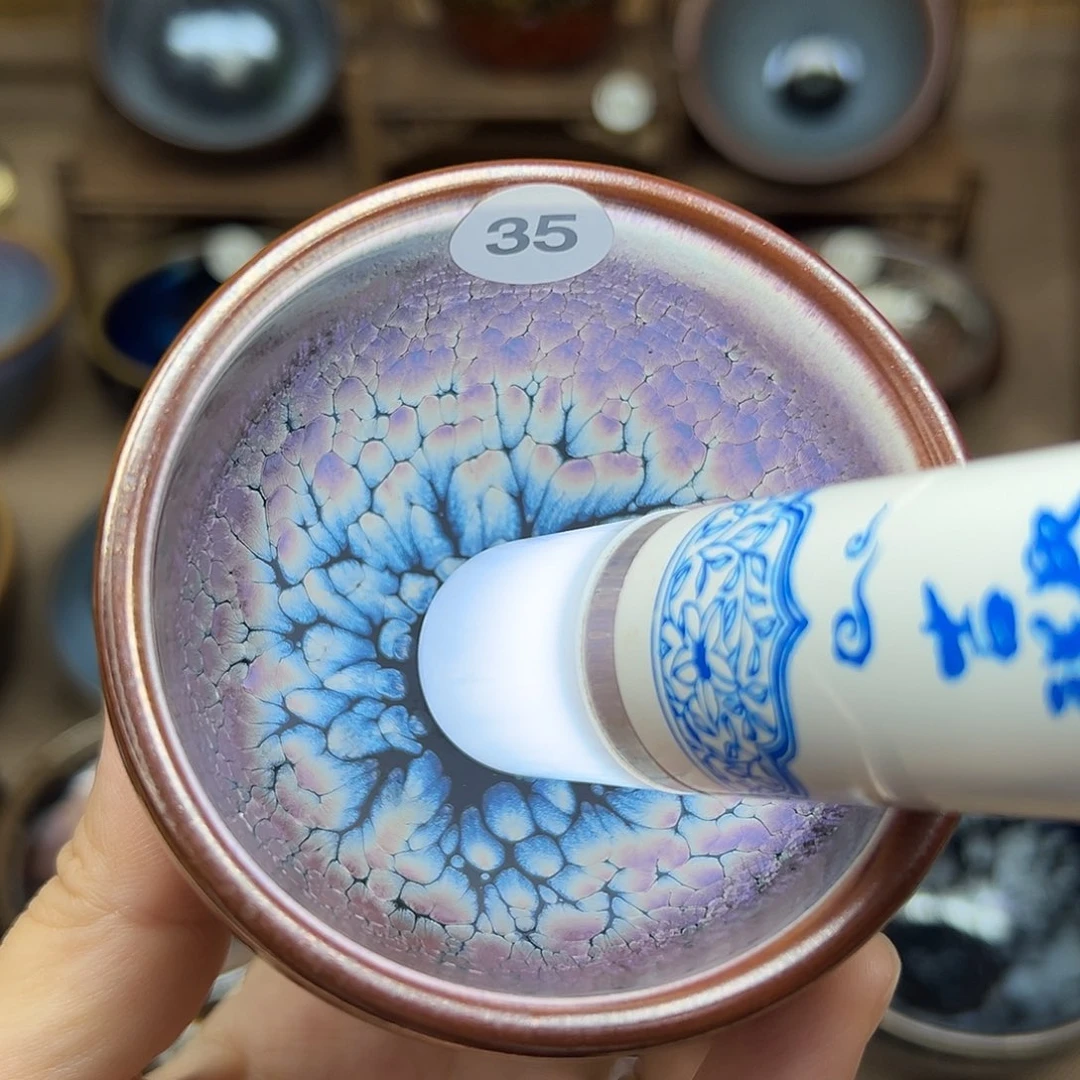 茶盏彩金建盏主人杯