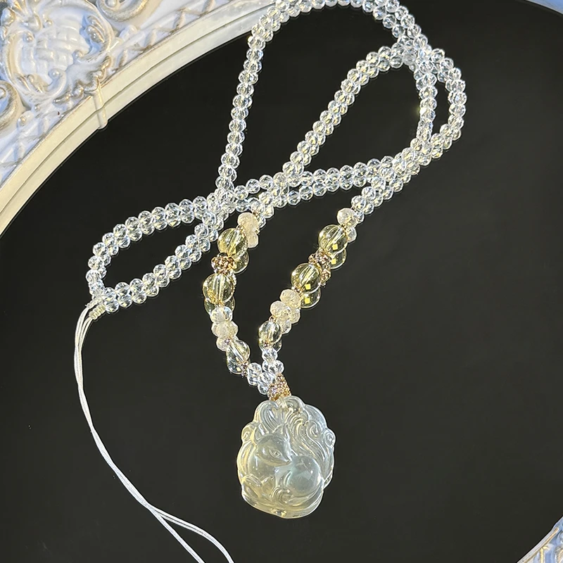 tx1027-黄水狐牌刻面黄水白水毛衣链锆石配件