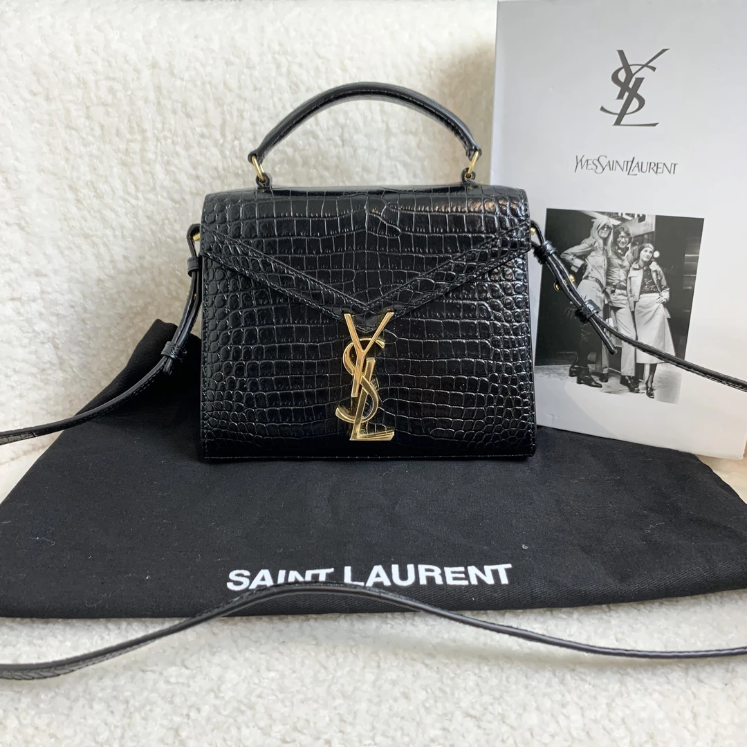 99新 YSL/圣罗兰 壹臻/黑金Cassandra小号手提包/12期/ 61784695