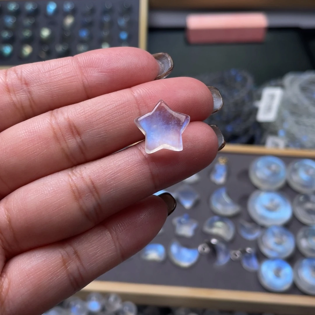 月光石颈饰未镶嵌?****?蓝月光星星