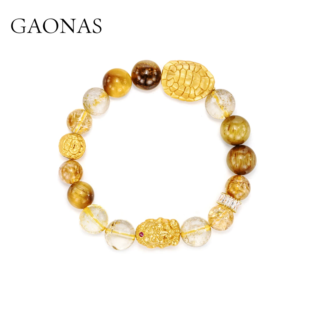 GAONAS 手链 瑞兽献宝 金色珠时尚百搭手链11317SY