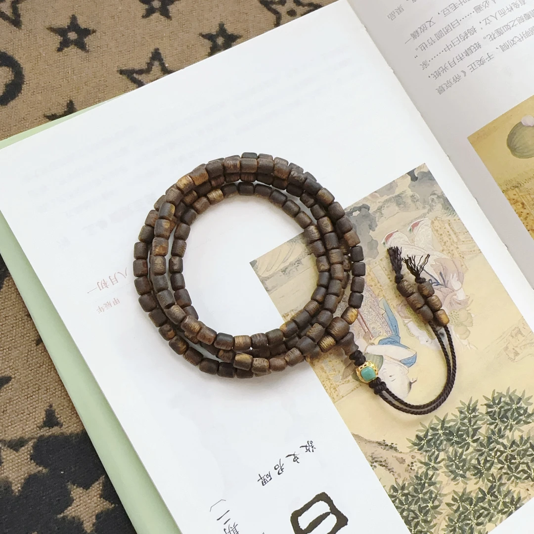 沉香奇楠沉香桶珠多圈长串乌 三 XK111601