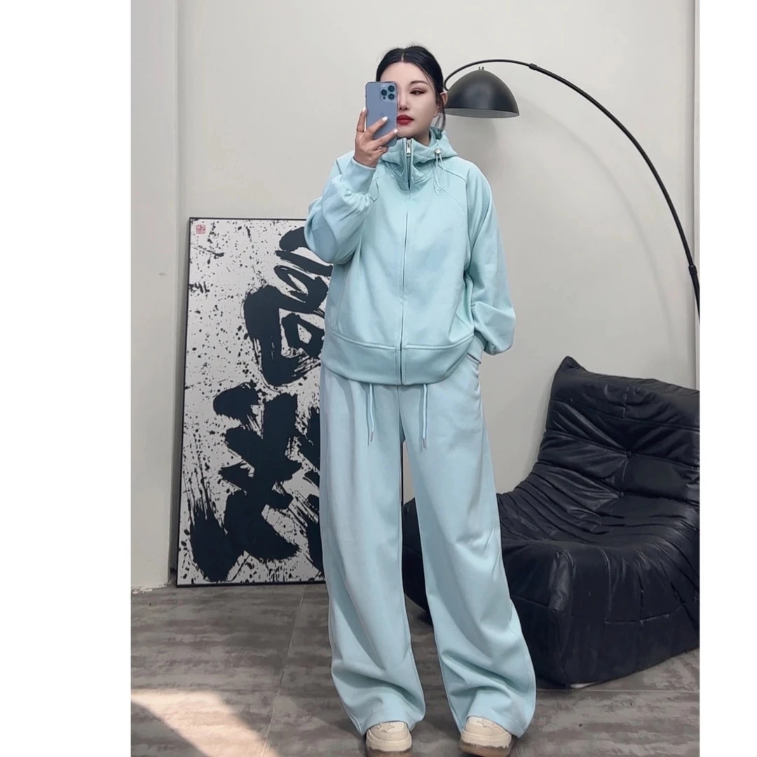 韩国高级感时尚连帽卫衣超火俩件套女2025春季休闲百搭套装