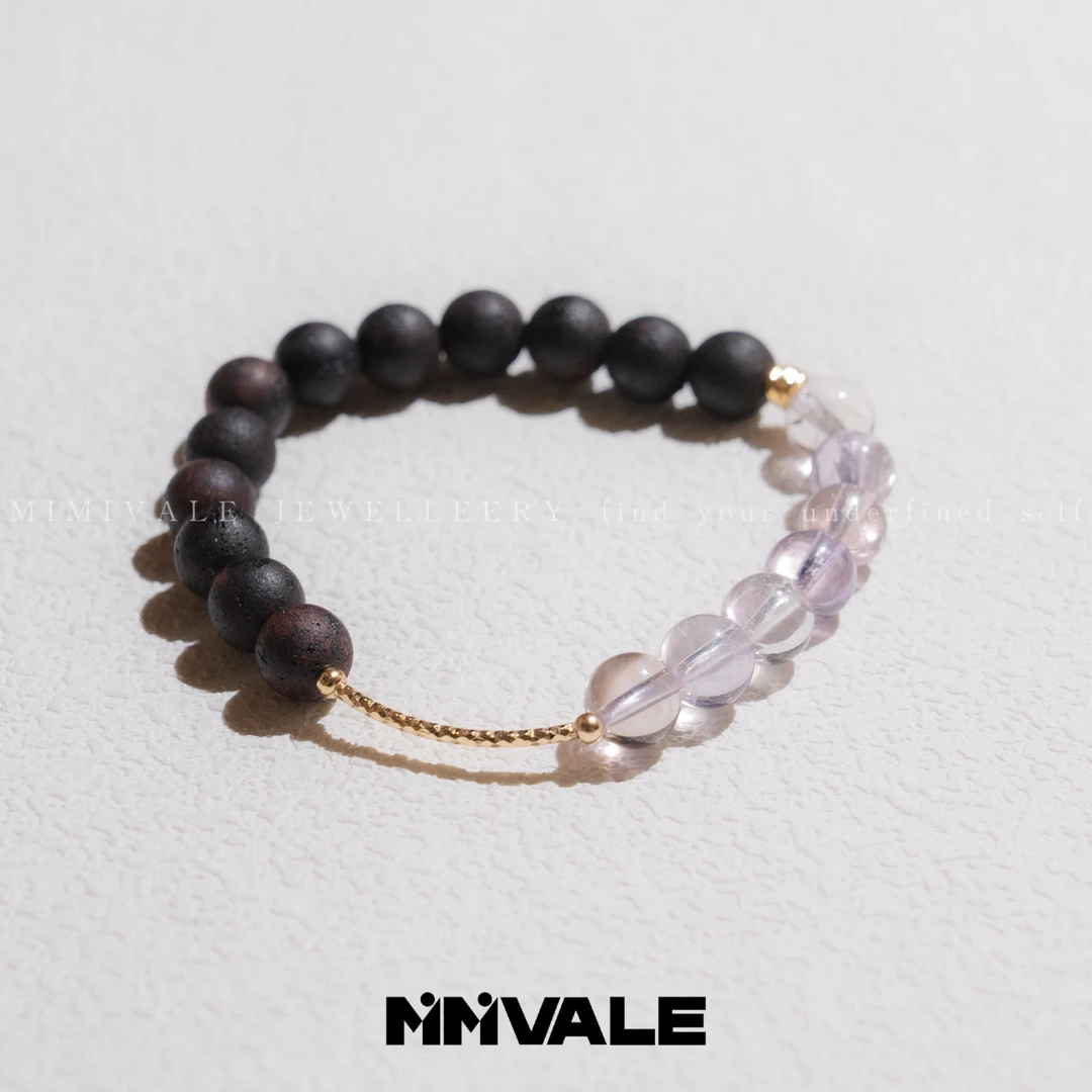 秘密山谷【紫藤】原创设计款紫黄晶降真香手串MMSG8155