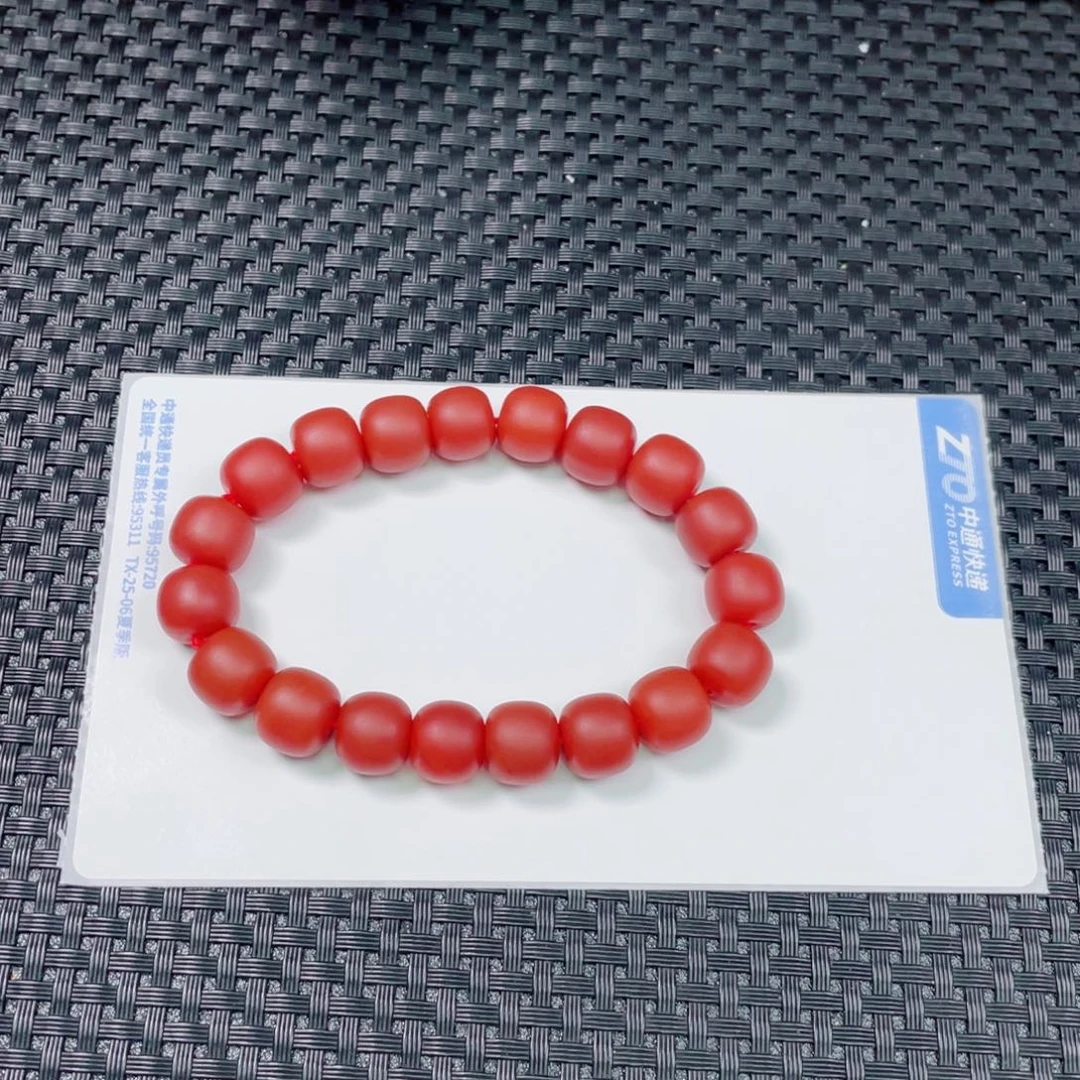 和田玉未镶嵌手链直切高货红手串