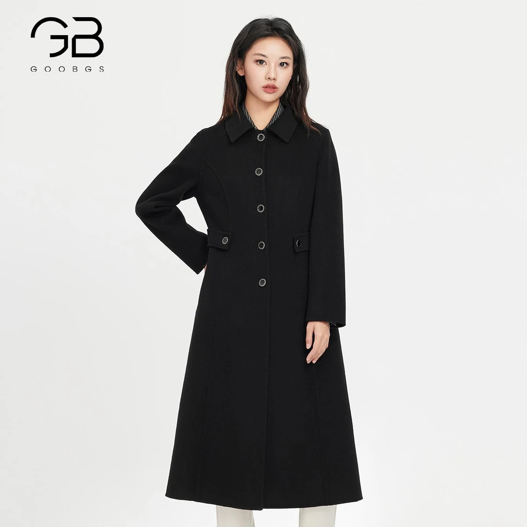 【谷邦L+】羊毛毛呢外套女长款2024冬季G3485854-A