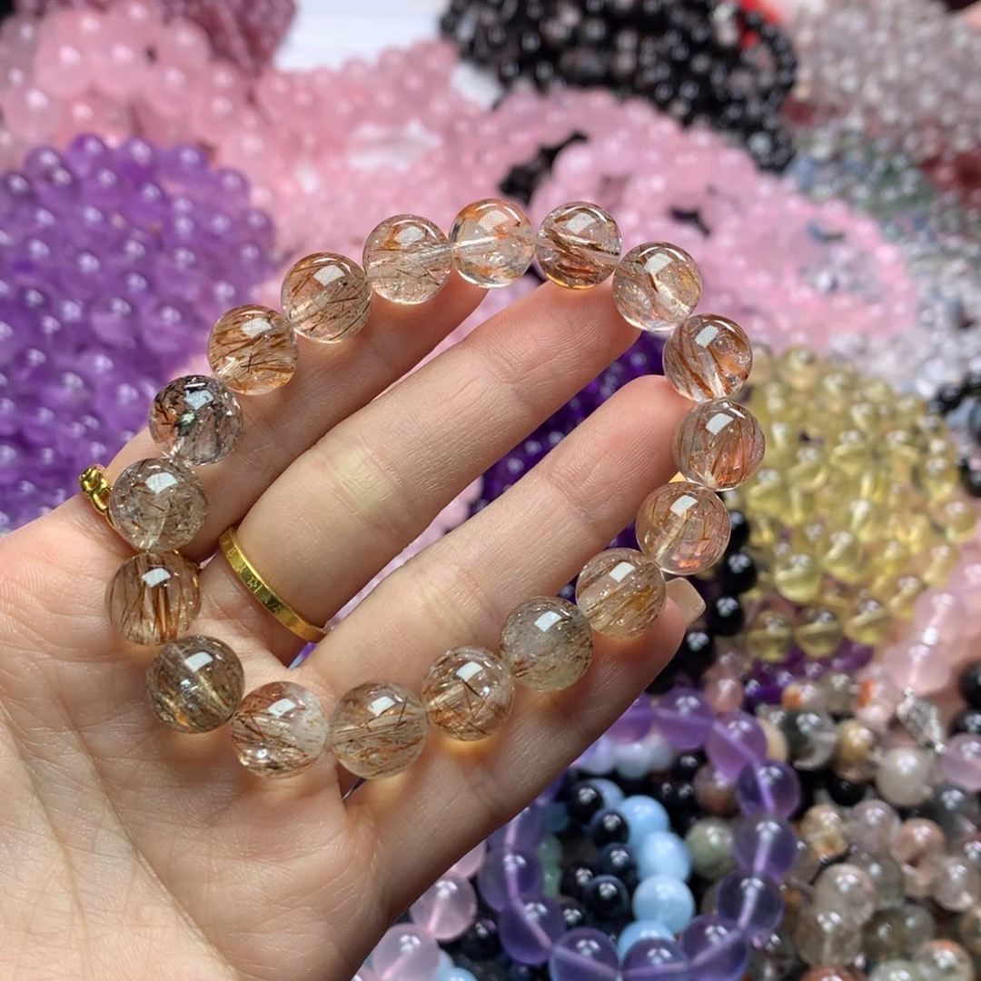 水晶手链未镶嵌黑金超七卡11+