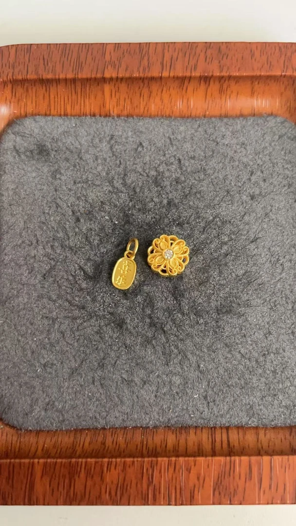 足金999 古法中串花平安喜乐