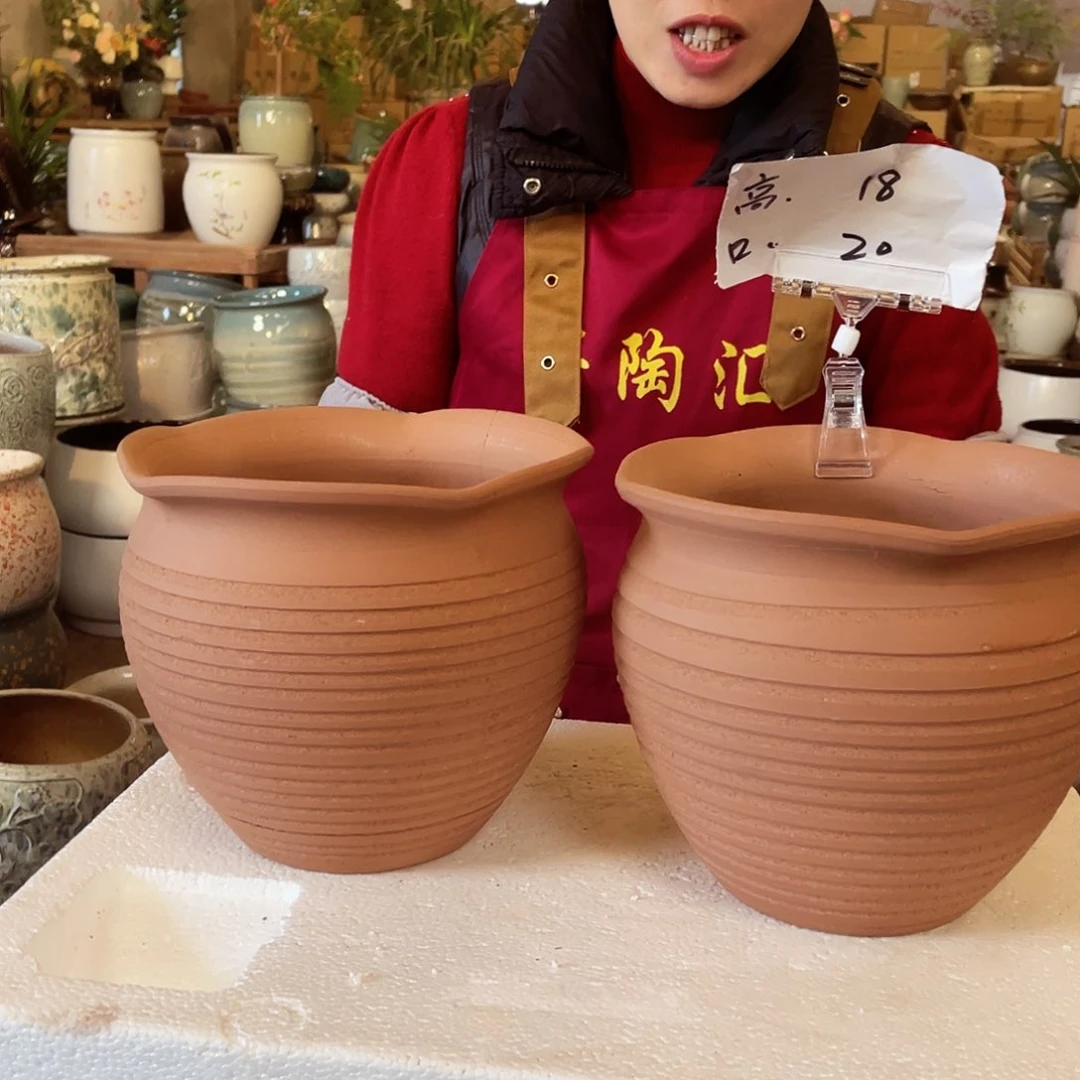 紫砂花盆高度18口径20