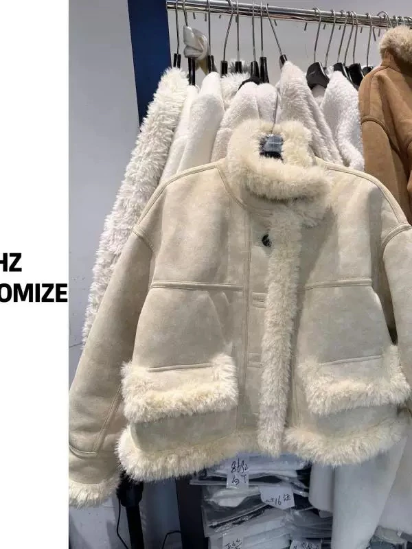 清仓皮毛一体短外套 （掉浮毛）