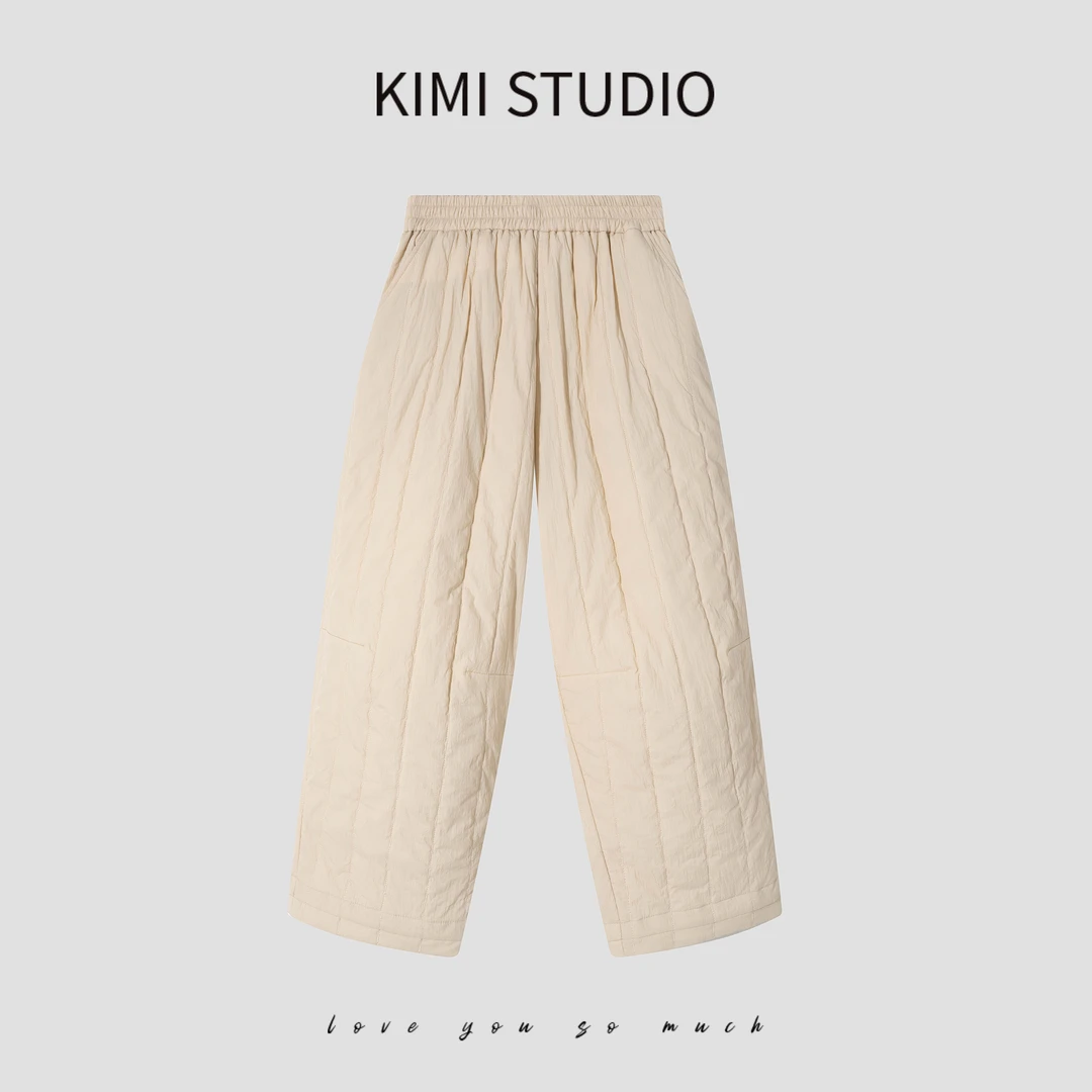 GRIDA 小众设计 防寒保暖拼接休闲棉裤