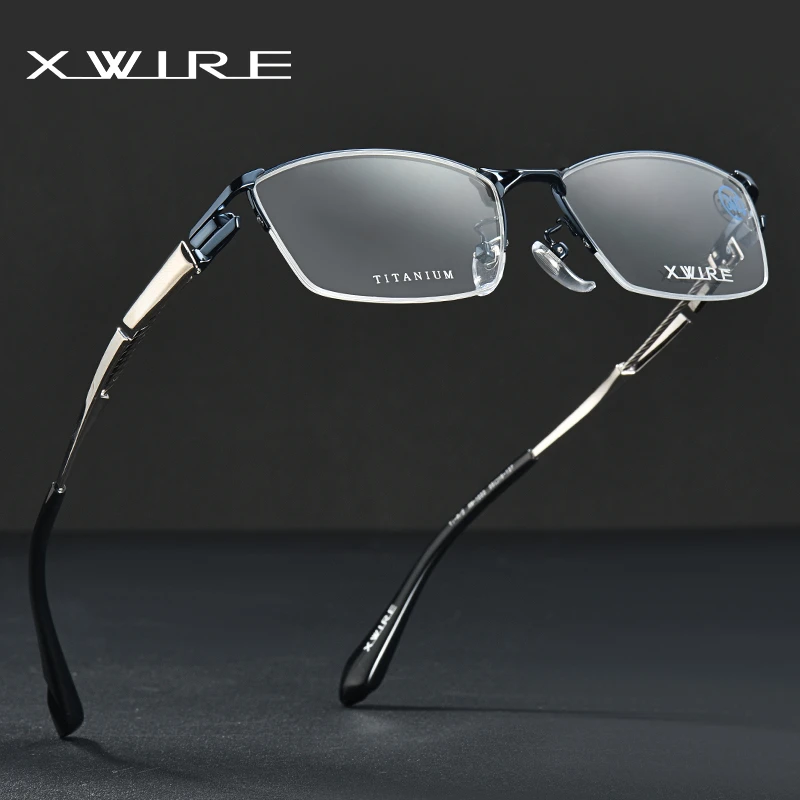 日本艾薇儿钛丝1033商务眼镜半框电镀高端舒适复古时尚男款方框