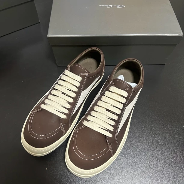 RO侵权板鞋棕色麂皮厚底增高百搭小众时尚潮鞋暗黑风休闲板鞋