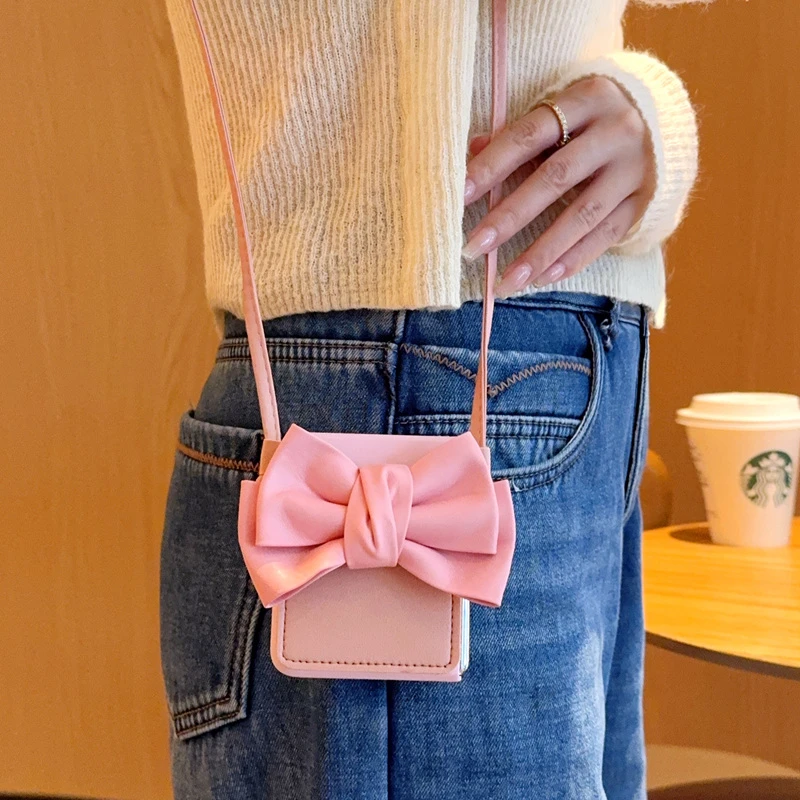 华为Pura X手机壳肤感粉新款高端蝴蝶卡包purax典藏版斜挎挂绳女