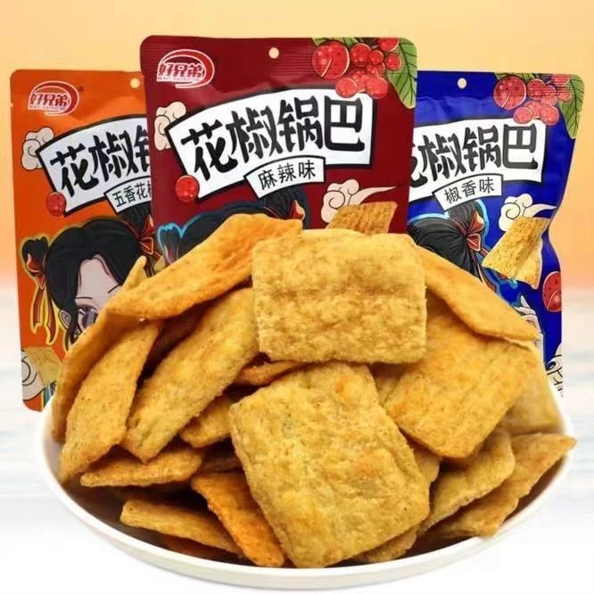 好兄弟大袋花椒锅巴麻辣102g膨化休闲花椒手工办公室零食小吃网红