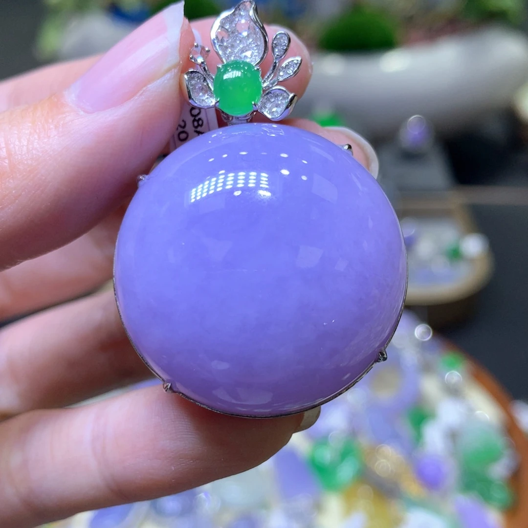 【闪购商品】翡翠颈饰18K金镶嵌翡翠吊坠项链