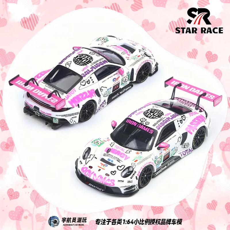 【现货】SR 1:64 保时捷 Porsche 911 GT3 R 白粉85号赛车 合金车模