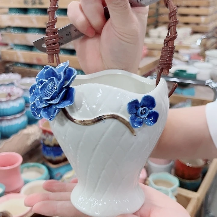 有孔.凑单10元陶瓷花盆发货！