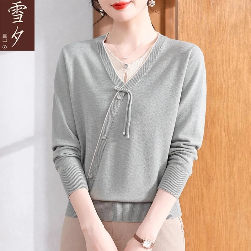 【雪夕】妈妈春装婚宴上衣中式t恤P-X-CC2509