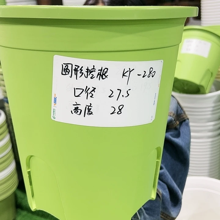 正品圆形控根口27.5高28果绿色5个无托