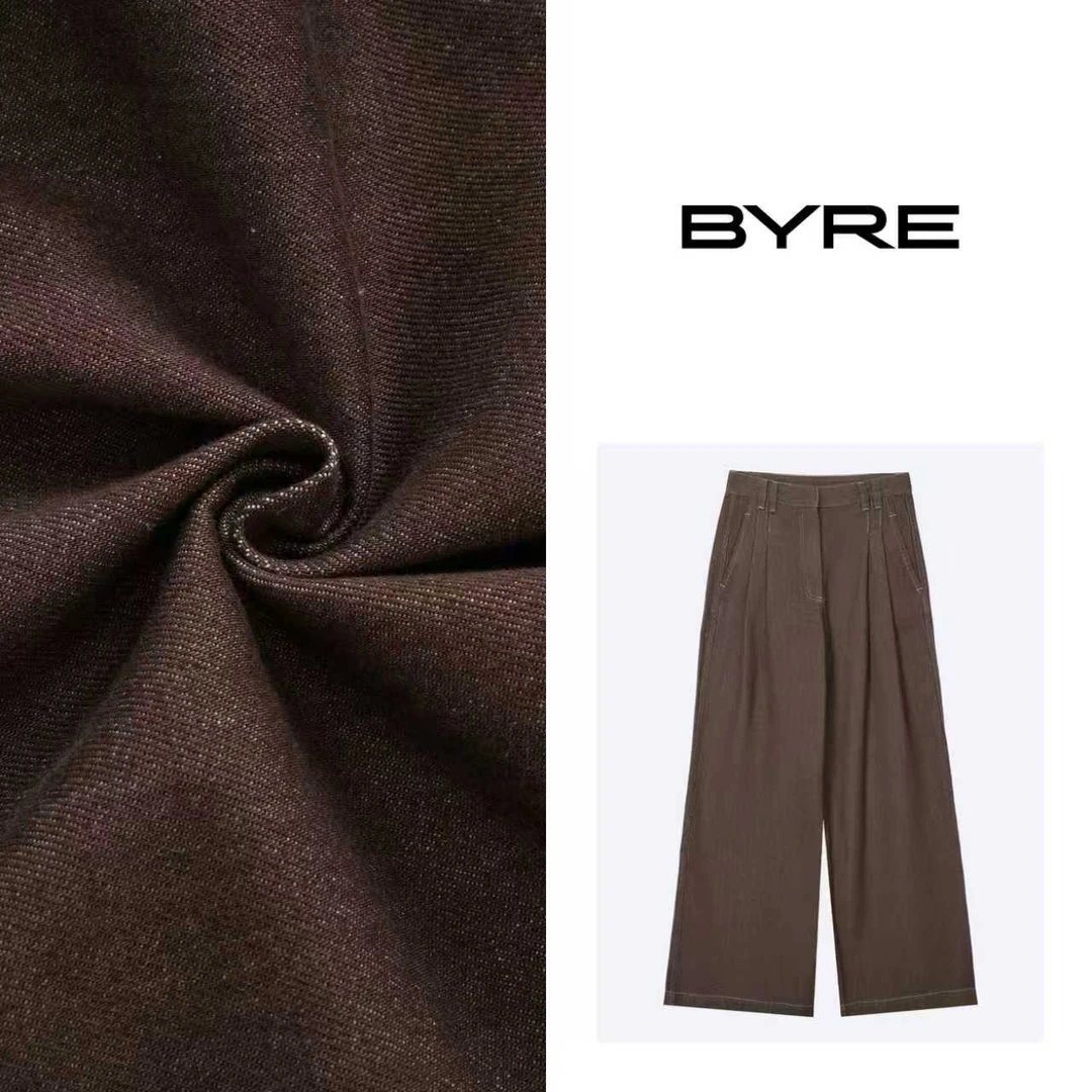 LM175 咖啡色直筒牛仔裤【机洗】