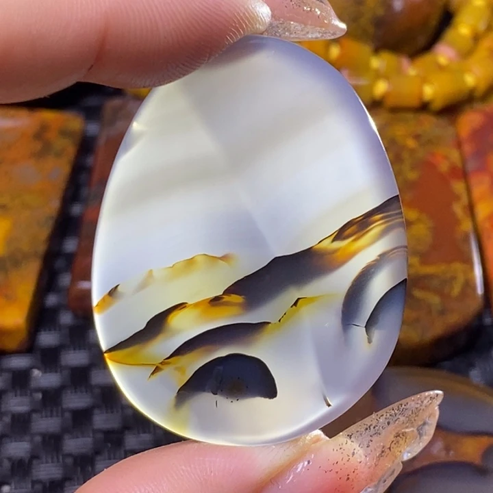 玛瑙/玉髓颈饰足银镀金镶嵌