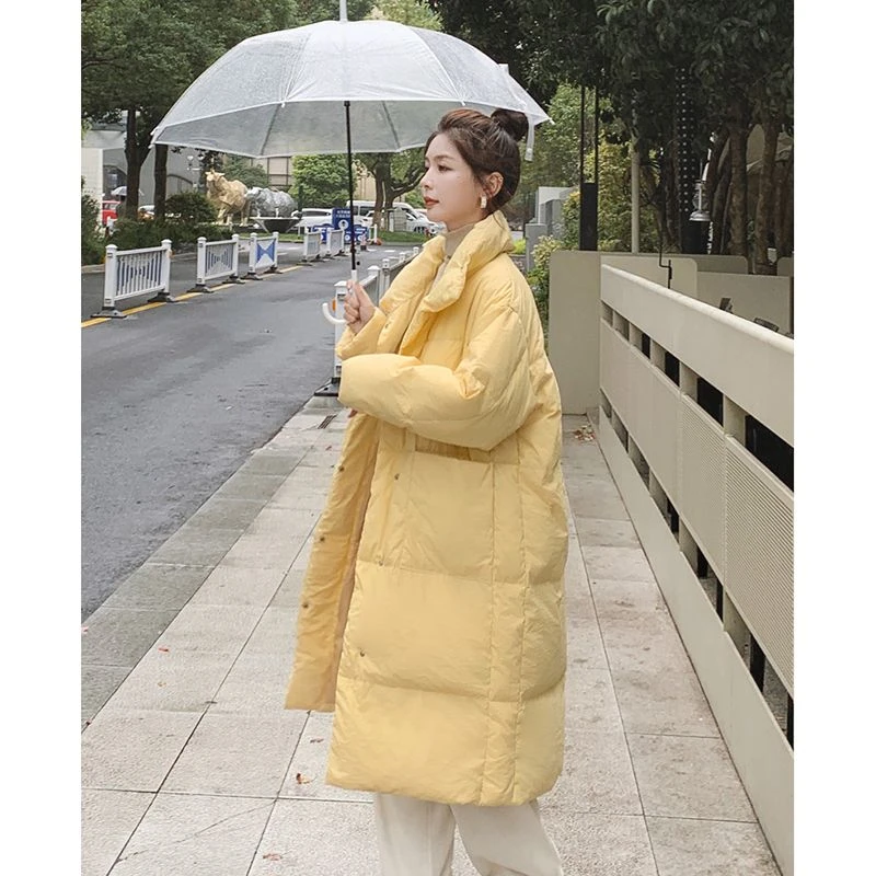 长款棉袄保暖棉服女2025冬季新款韩系宽松面包服过膝加厚棉衣