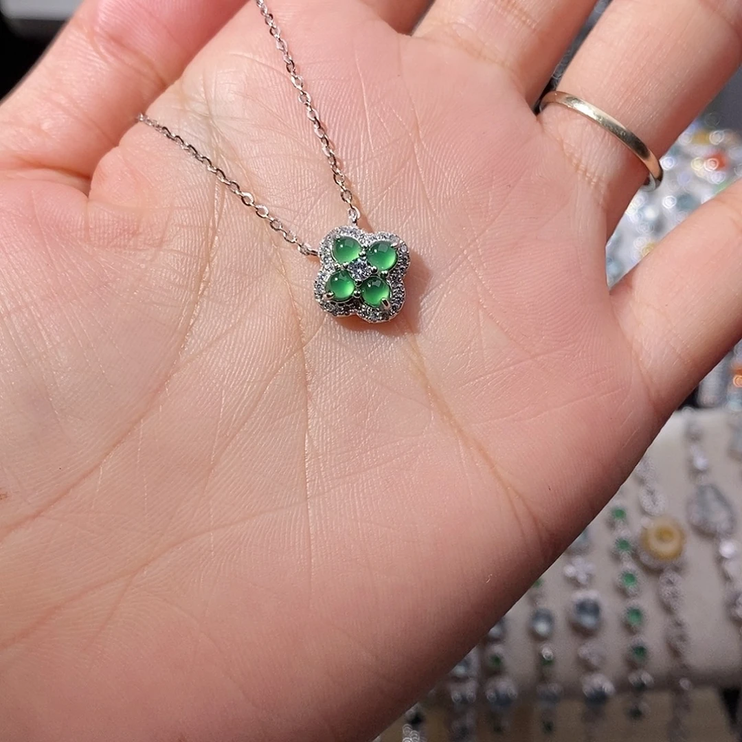 翡翠银S925镶嵌颈饰