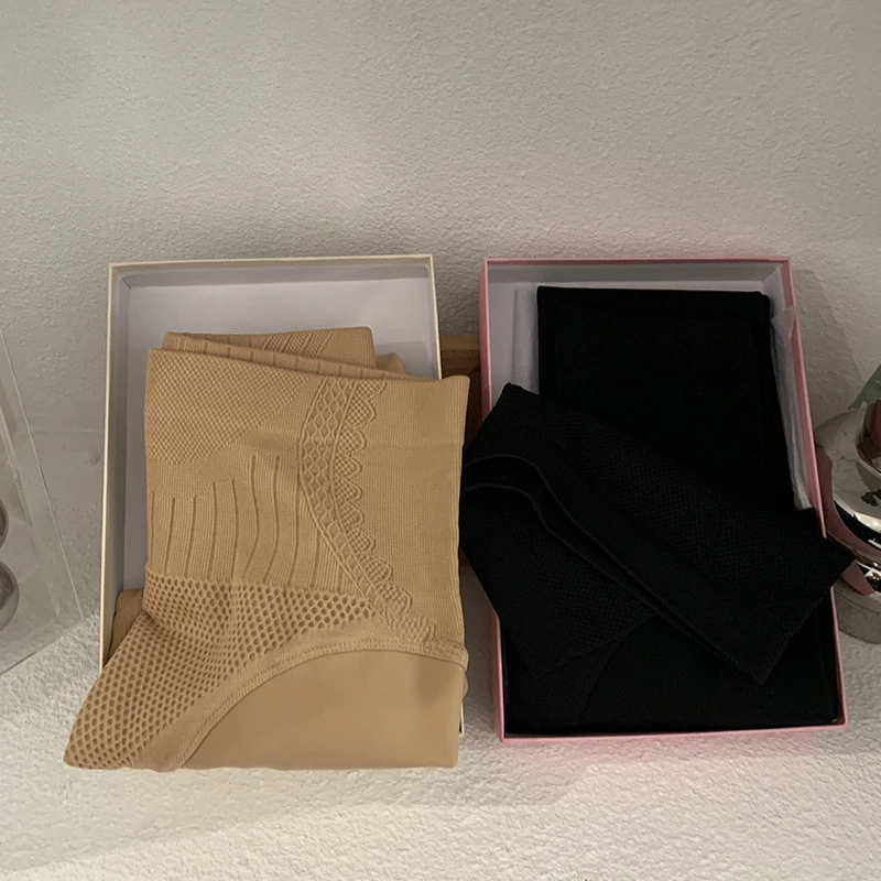 欧玛莱加绒加厚打底裤冬季新款高腰提臀保暖一体连脚裤袜女5857