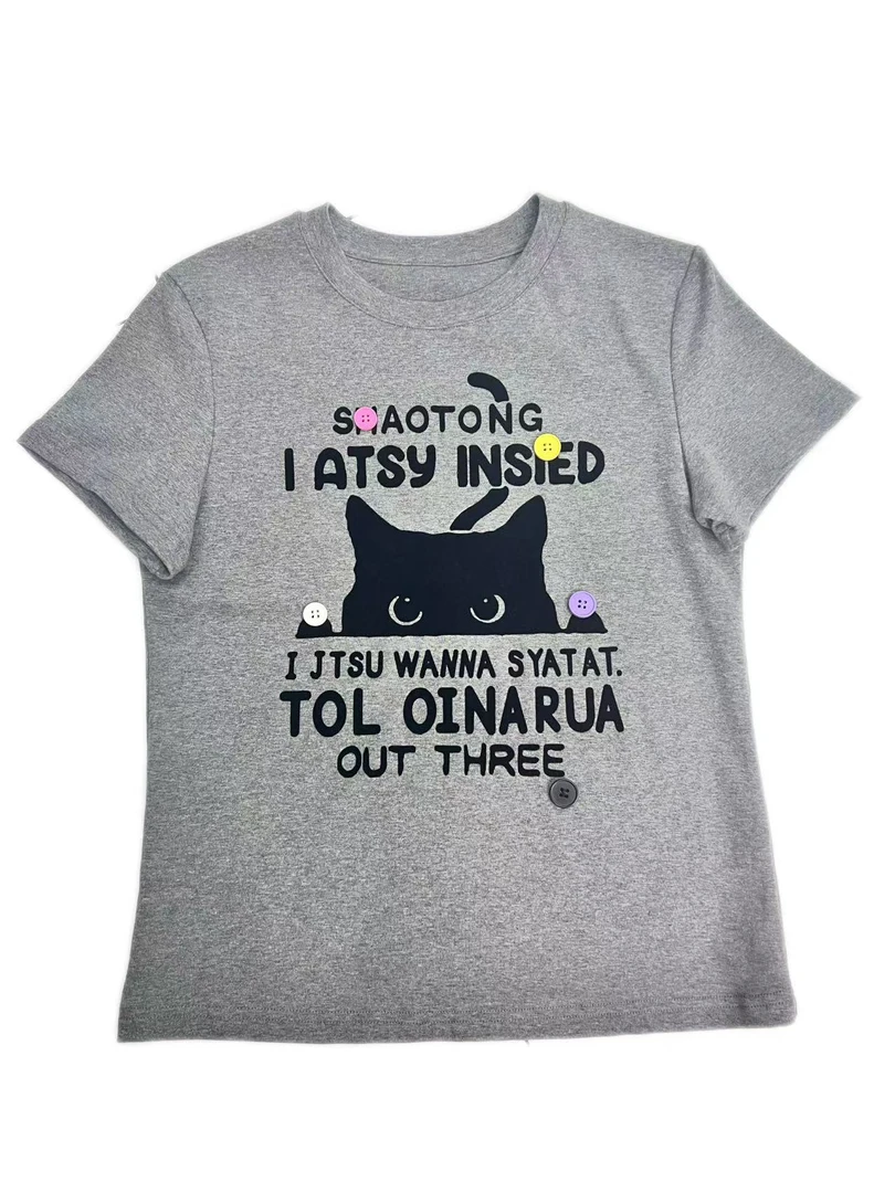 小黑猫咪修身短袖185