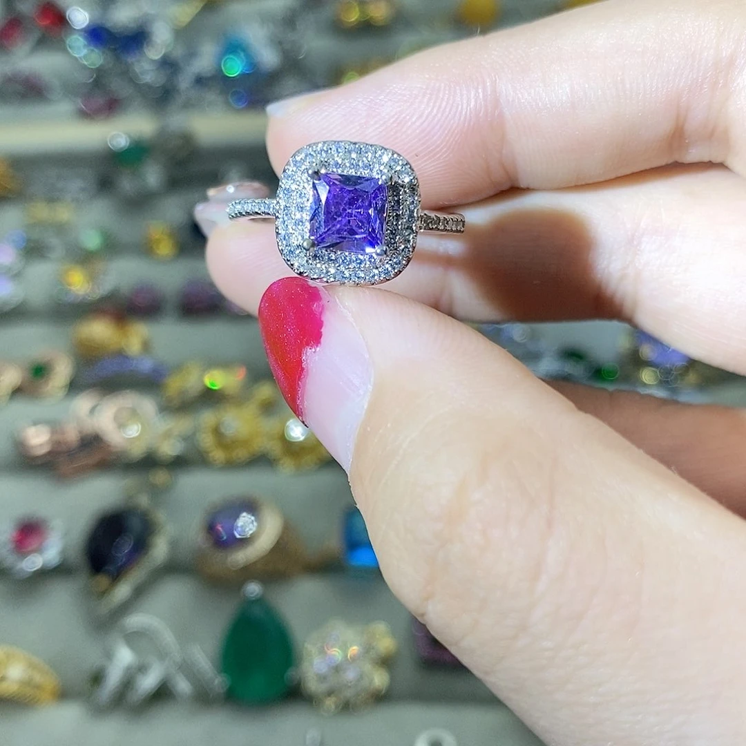 【闪购商品】银S925镶嵌戒指水晶