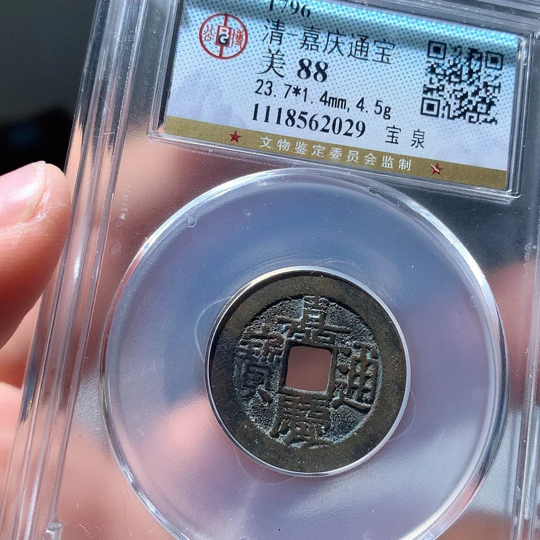 金属QY。嘉庆通宝88分2029