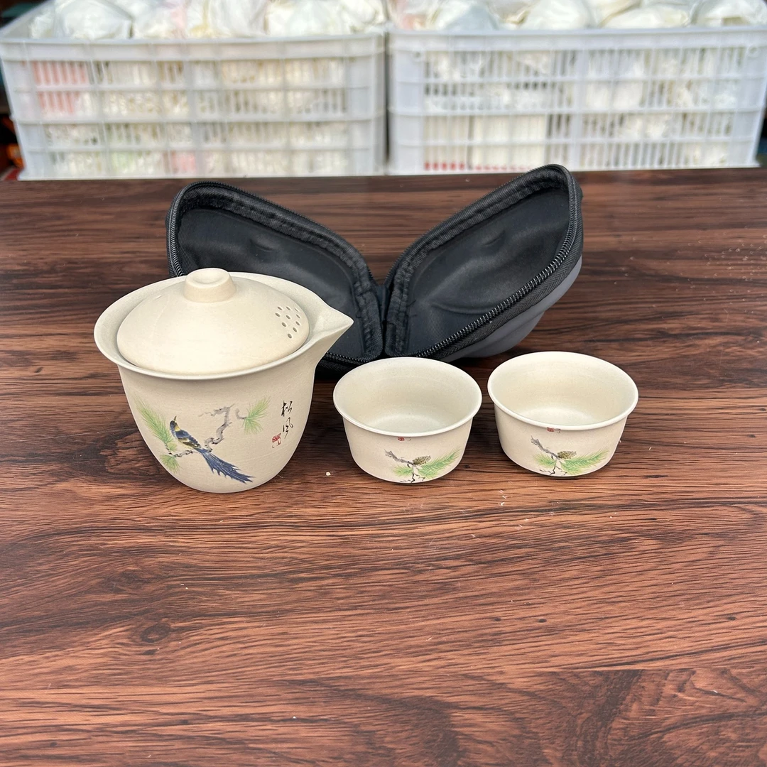 大海茶器@@D818-粗陶旅行茶具