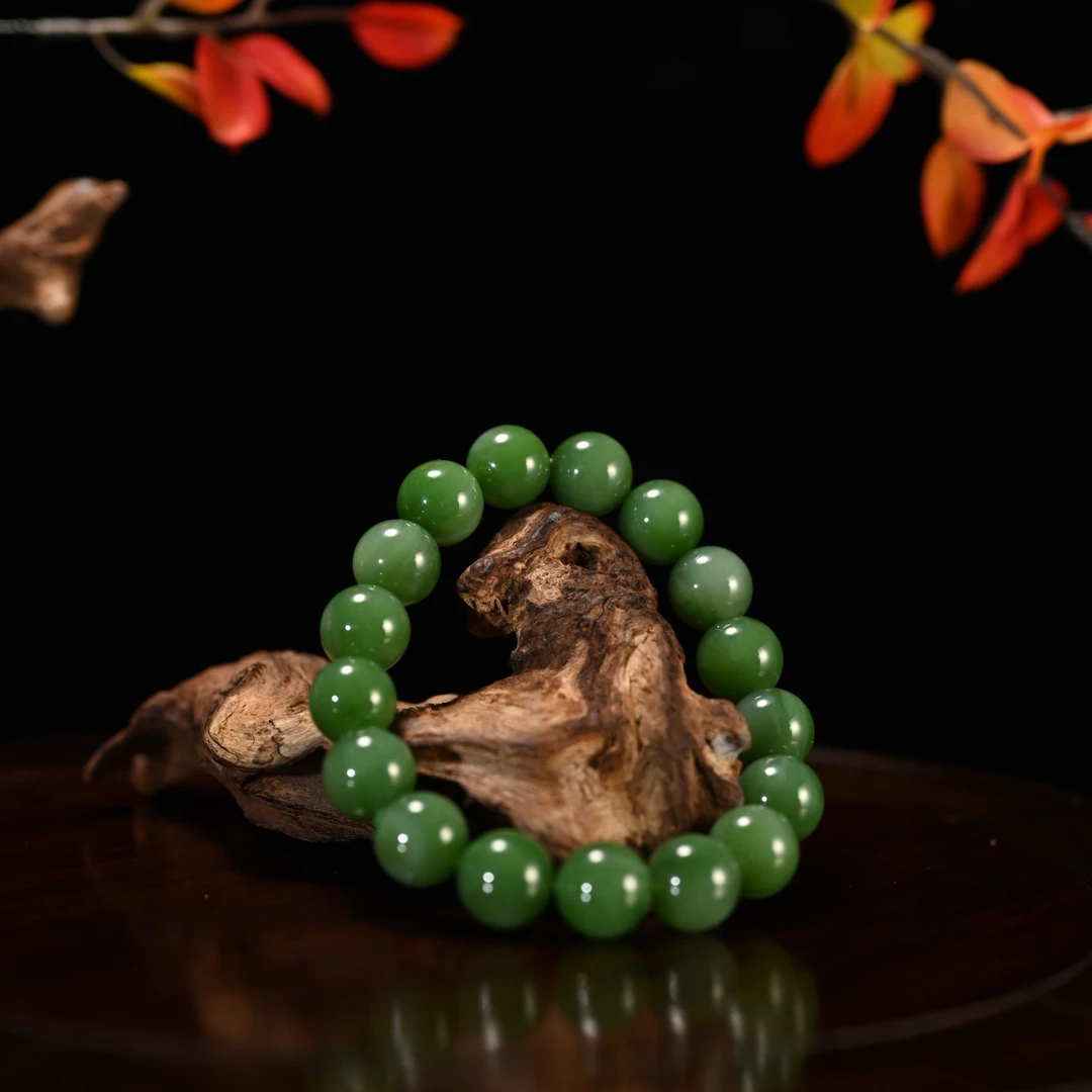 lot8861 2511260090和田玉碧玉手串珠径11.9/保利